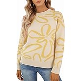 Women Cute Sweater Boho Floral Soft Chunky Knit Pullover Tops Fall Winter Trendy Outfit 2026 Y2k Aesthetic Clothes