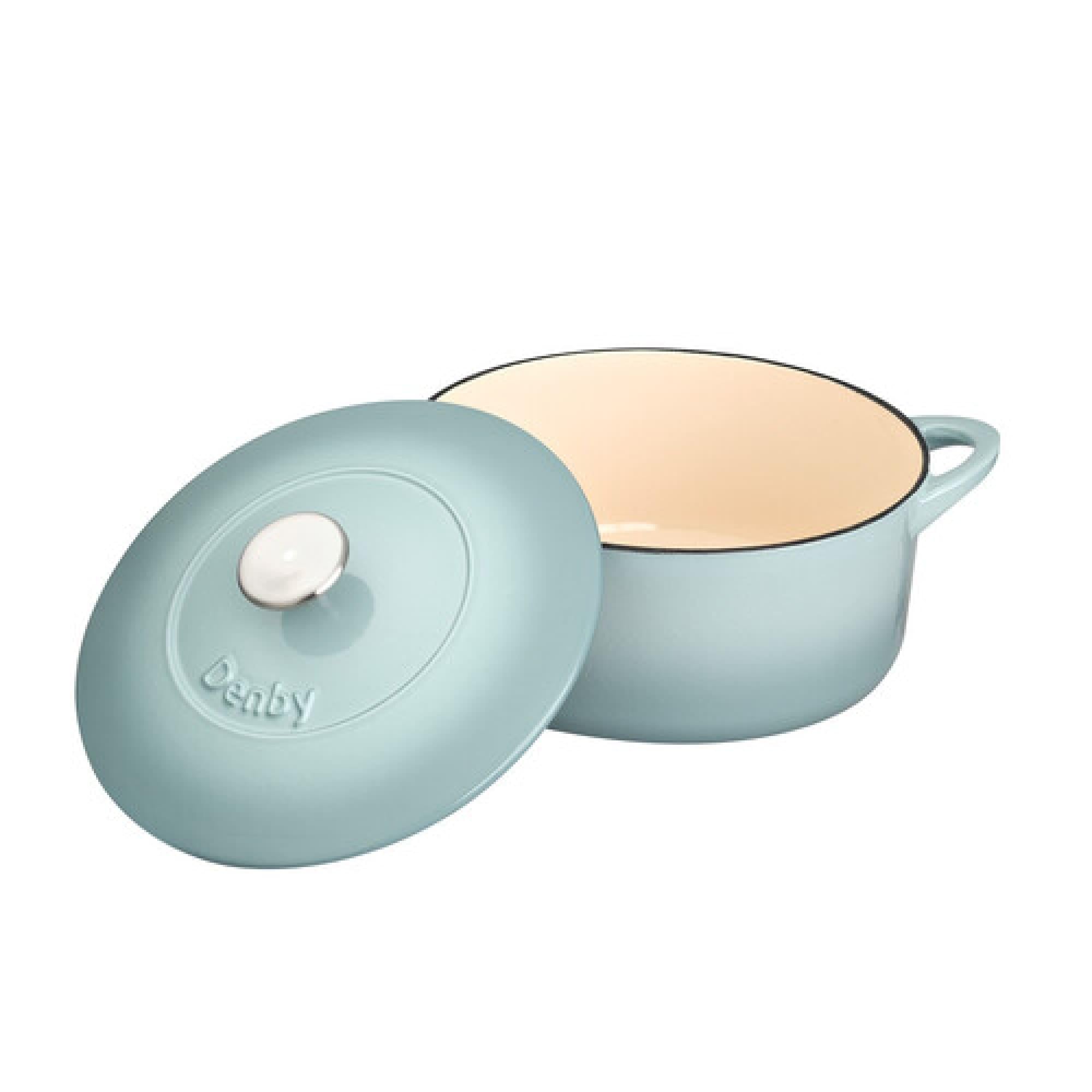 Denby - Pavilion Blue Cast Iron Casserole Dish - 4.05L Capacity Dutch Oven, Oven Safe Pot, Suitable For All Hob Types - Premium, Enamelled - Dishwasher Safe Cookware - 24cm, Round — image 1