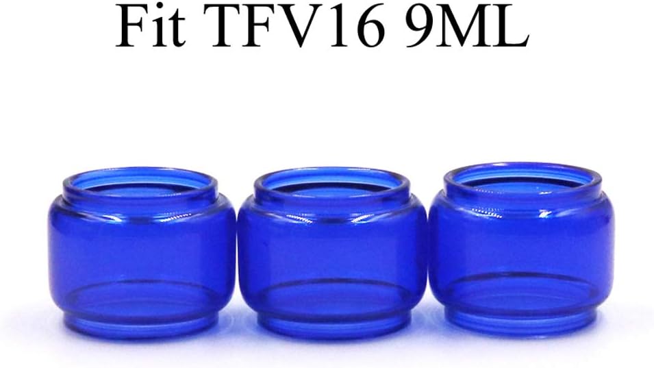 CENGLORY 3PCS Replacement TF-V16 9ml Bulb Glass Tube 24mm Tall Tubes 32mm OD Bulb Glass Tubing Home Decoration (Blue)