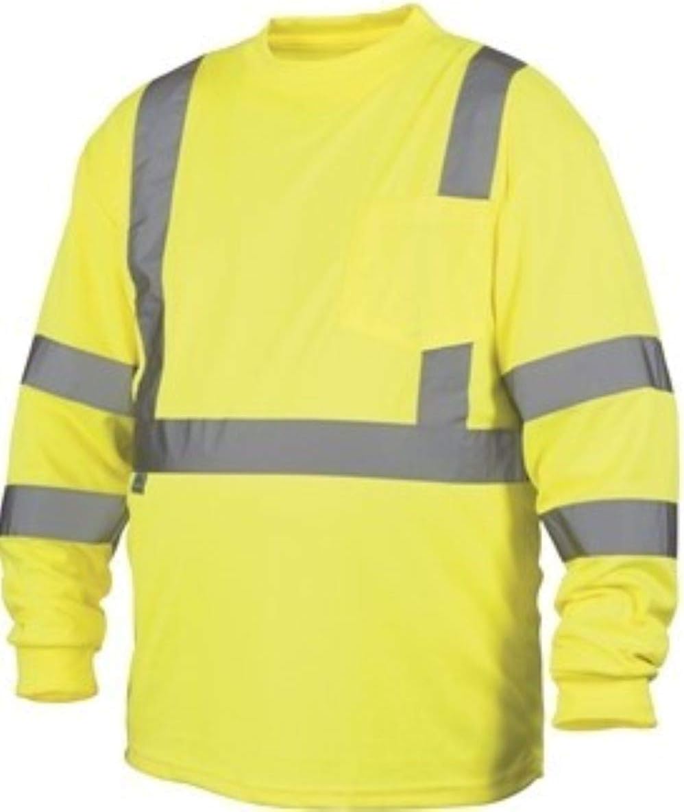 Rugged Outfitters Class 3 Long Sleeve T-Shirt Hi-Vis Safety Green (Safety Green, 2X-Large Tall)