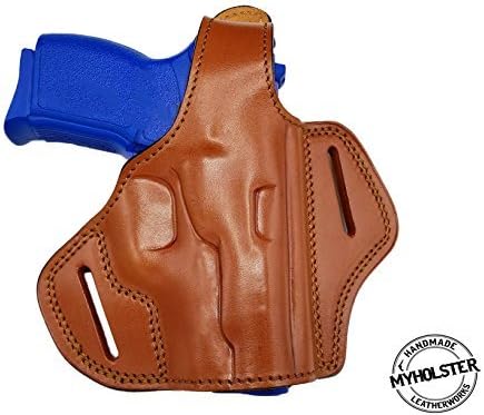 Glock 43 Leather Pancake Concealed Carry Holster w/Thumb Break - Choose Your Color