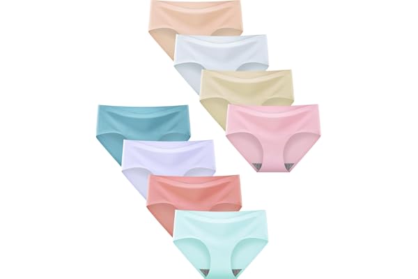 Finihen Teen Girls Underwear Seamless Stretch No Show Panties Multi-Pack | 7-16year,Invisible fit dresses tight,Ice silk,Breathable comfort no chafing