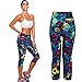 Shensee Women High Waist Fitness Yoga Sport Pants Printed Stretch Leggings (S, Dark Blue)