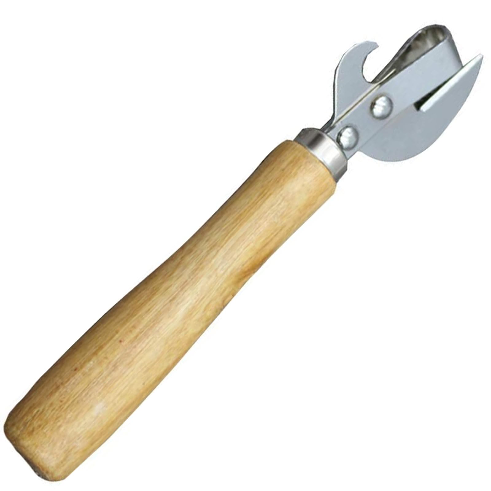 Safe Manual Metal Can Opener Side Cut Tin Lid Remover Steel Professional Ergonomic Can Opener with Wood Handle Kitchen Tools，can Opener Manual