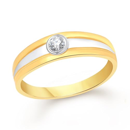 VK Jewels Simple Single Stone Gold and Rhodium Plated Alloy Ring for Women & Girls - FR2011G [VKFR2011G]