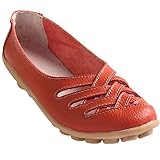 Kunsto Womens Leather Loafer Shoes Slip on