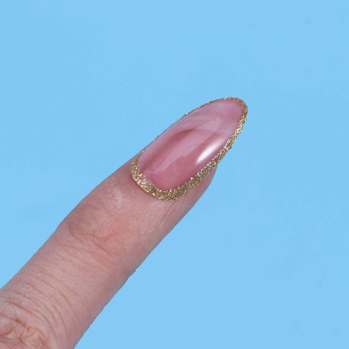 Frcolor 24pcs Pink False Nails Medium Length Full Cover Nails Acrylic Finger Nails Fake Pointed Nail Tips DIY Nail Art for Women Girls - Image 3