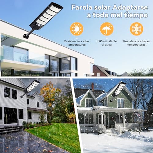 Dopwii Lamparas Solares Exterior 6000mAh,240 LED 15000 Lúmenes con Sensor de Movimiento, Luces Solares para Exterior Jardin, IP65,Lámpara Solar con 4 Modos de Iluminación y Mando a Distancia(2 Piezas)