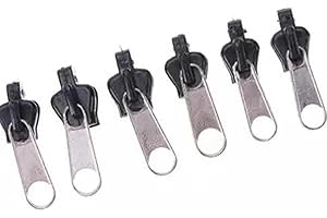 1set 6-Piece Zipper Repair Kit, Universal Replacement Slider with Rivets for Jacket, Bag, Tent & Backpack