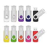 MECO 10Pcs USB Flash Drive USB 2.0 Memory Stick Fold Storage Thumb Stick Pen Drive Swivel Design Multi-color 512MB Children Mother's Day Gift