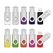 MECO 10Pcs USB Flash Drive USB 2.0 Memory Stick Fold Storage Thumb Stick Pen Drive Swivel Design Multi-color 512MB Children Mother's Day Gift