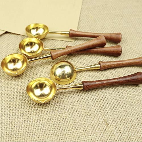 image for MNYR Vintage Elegant Wooden Handle Copper Wax Sealing Stamp Melting Sp