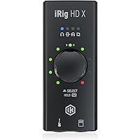 IK Multimedia iRig HD X Guitar Audio Interface - 96 kHz Music Recording, 24-bit, For iPhone, iPad, Mac, iOS, And PC With Ligh