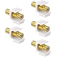 VCE RCA Keystone Jack Insert 5-Pack，Gold Plated RCA Wall Jack Female for Wall Plate