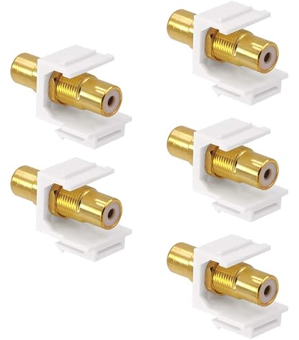 Leviton 41292 – Modulo Uscita RCA 3 Porte Per Impianti Audio/Video, Beige