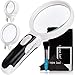 Loupe Led Illuminated LED Handheld Magnifying Glass Set- 2.5x 5x 16x(exceeds 10x) High Magnification Power. For Reading, Seniors, Kids. Includ Cleaning Cloth, Case, Cleaning Brush, Wallet Magnifier.