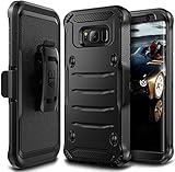 Samsung Galaxy S8+ Plus Case, E LV Belt Swivel Clip / Kickstand - Dual Layer Armor Holster Defender Full Body Protective Case Cover for Samsung Galaxy S8+ Plus - [BLACK/BLACK]