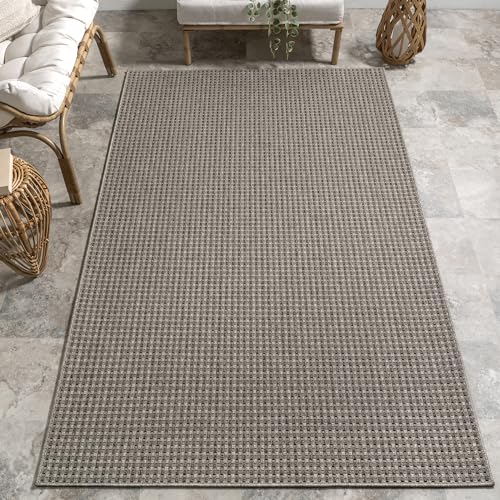 Nuloom Outdoor Performance Maeva Light Grey/Grey, 5' x 8', Soft and Cozy, High…