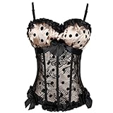 QinYing Women Chiffon Bowknot Corset Vest with Cups Plus Size Busiter S-6XL