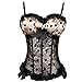 QinYing Women Chiffon Bowknot Corset Vest with Cups Plus Size Busiter S-6XL