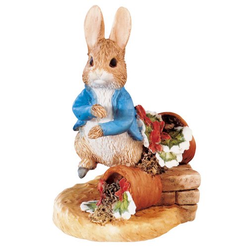 Beatrix Potter Miniature Figurine - Peter Rabbit with Plant Pot (A1312)