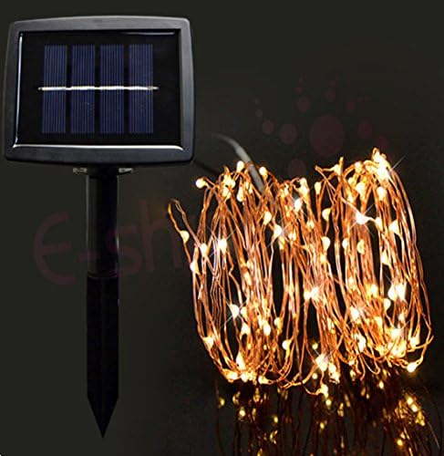 Solar Powered String Light, 10M 33ft 100 LEDs Starry String Lights, Copper Wire Lights Ambiance Lighting for Outdoor, Gardens, Homes, Dancing, Christmas Party (warm white)
