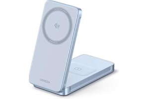 UGREEN Qi2.2 25W 2 in 1 Wireless Charging Station, Magsafe Qi2.2 Certified Foldable Fast Charger Stand Compatible with iPhone