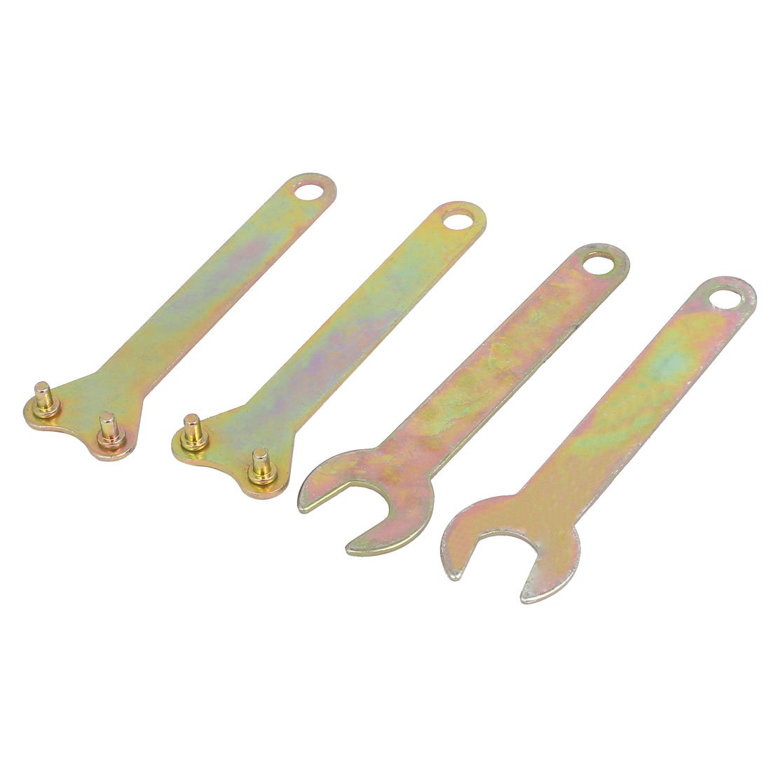 sourcing map Rotary Tool Spanner Wrench Lock Nut Hand Tool Bronze Tone 112mm Length 4 in 1 Set