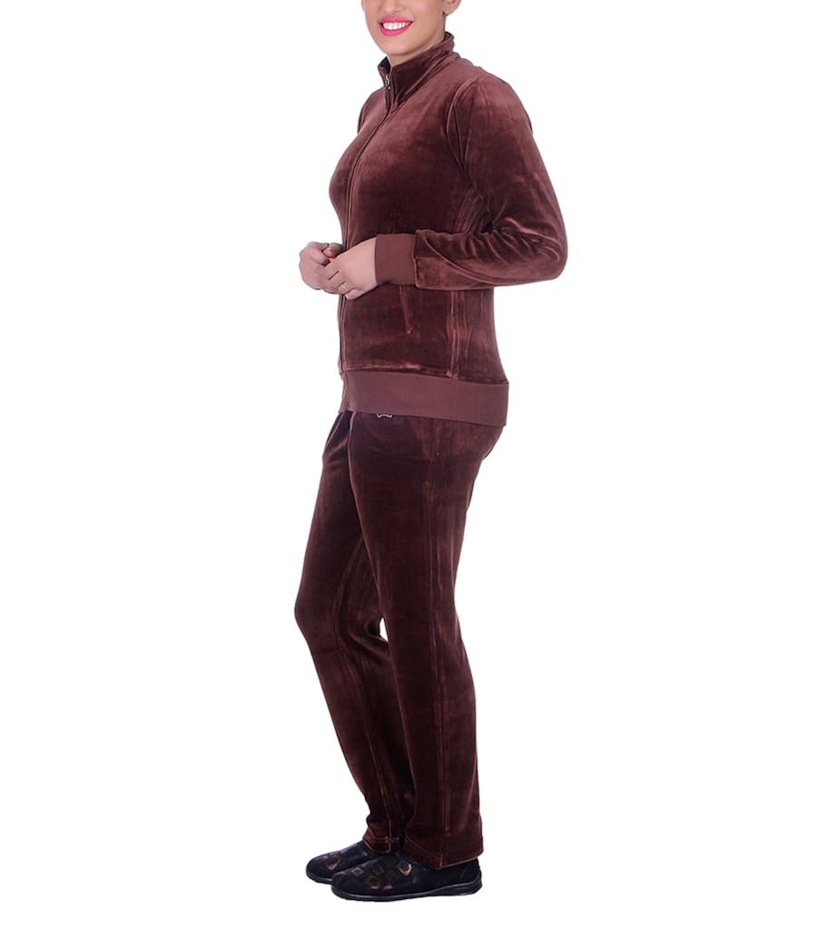 vivid bharti style collar cotton velvet/shearing tracksuit