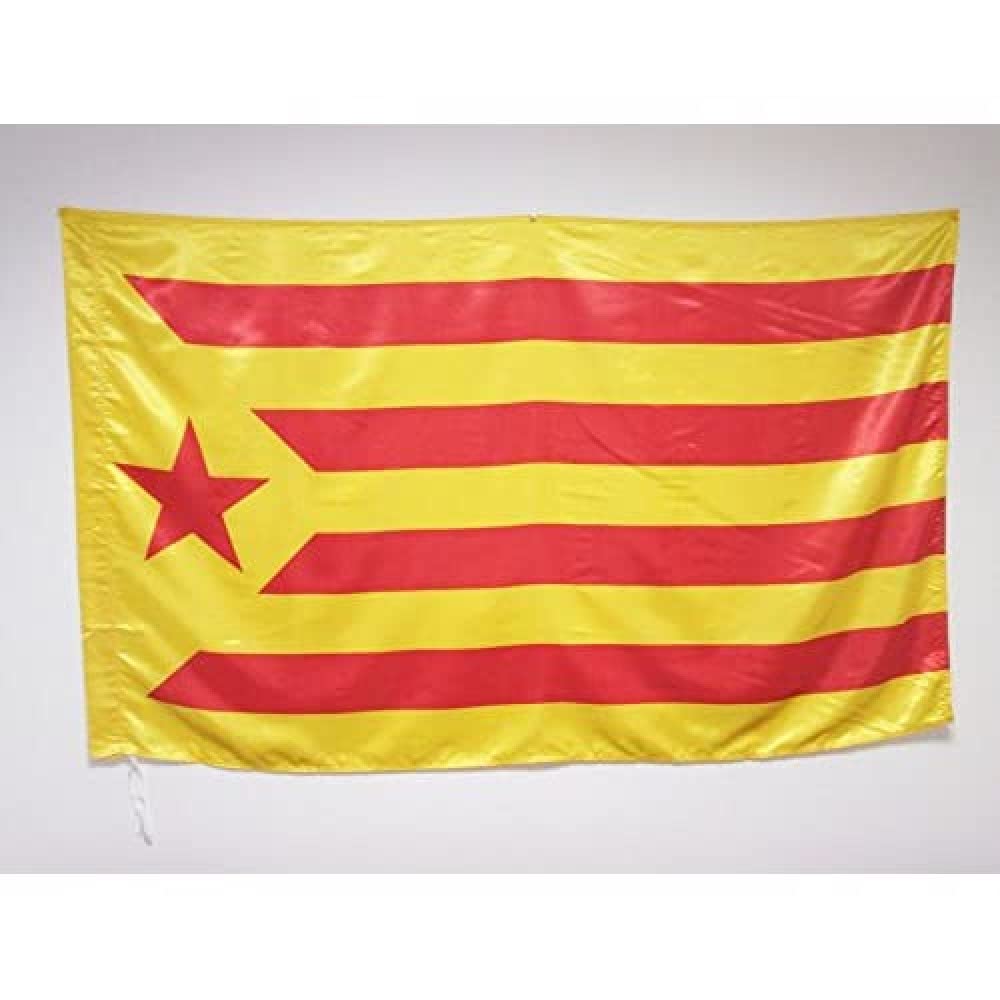 AZ FLAG - Catalonia Estelada Vermella Flag - 3x5 Ft - Satin - Independentist Catalan Banner with Sleeve - Fade Resistant - Bright Colors - 3' x 5' Feet - 150x90 Cm