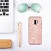 BENTOBEN Phone Case for Samsung Galaxy S9 Slim Protective Shockproof Phone Cases Luxury Glitter Sparkle Bling Pretty Cases Shiny Girly Phone Cover with Lanyard for Girls Women - Rose Gold