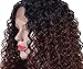 RunM Long Curly Lace Front Wigs For Black Women Ombre Brown Glueless Heat Resistant Synthetic Lace Front Wig Curly