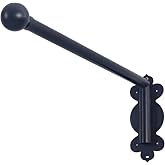 Heavy Duty Swing Arm Curtain Rods, Curtain Rod for Side Panels, Window Curtain Display Stand, Curtain Arm, Door Curtain Rail (Color : Black)(20in)