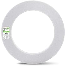 Floracraft FLOXT12WU, Corona De Poliestireno Extruido Para Manualidades De Flores, 12" Color Blanco