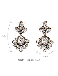 Fit&Wit, juego de aretes de vidriantes dorados de cristal de joyas o collar de declaración