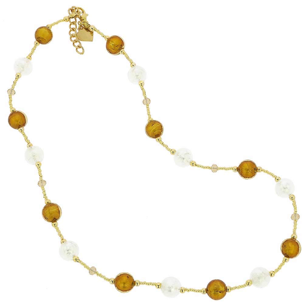 Glass Of Venice Murano Glass Beatrice Necklace - Topaz Gold
