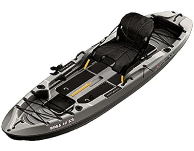 SUNDOLPHIN Boss SS Sit-On/Stand On Top Angler Kayak (Gray, 12.3-Feet)