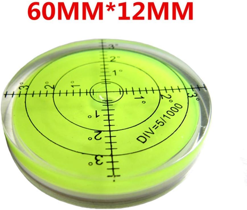 umei High Precision Horizontal Bubble Acrylic Case Bullseye Spirit Bubble Surface Level Round Inclinometers for Surveying Instruments and Tribrachs 60mm,Accuracy 15'/2 (Green) 60x12mm - Image 4