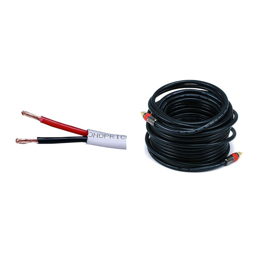 Monoprice 14AWG 500ft Speaker Wire and 50ft RG6 Digital Coax Cable Bundle Image