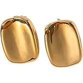 Minimalist Rectangle Earrings for Women Geometry Drop Ear Studs Gold Stainless Steel Earrings Fashion Jewelry Gift