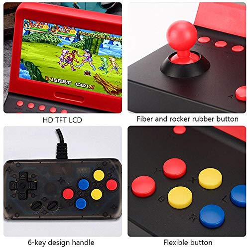 MOGOI Arcade Video Retro Game Machine,7 Inch Large TFT Screen Retro Mini Handheld Arcade Nostalgic Game Console Handheld Game Console with 3000 Classic Video Games,Red