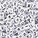 1000 Pieces 6mm White Acrylic Alphabet Letter A-Z Cube Beads for Jewelry Making, Bracelets, Necklaces, Key Chains and Kids Jewelry with 1 Roll Elastic Crystal String Cord