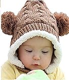 Nicerocker Knitting Wool Keep Warm Beanie Cap Hat for Baby Prince or Princess Coffee