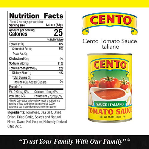 Cento Tomato Sauce, 15 Ounce (Pack of 12 Pricepulse