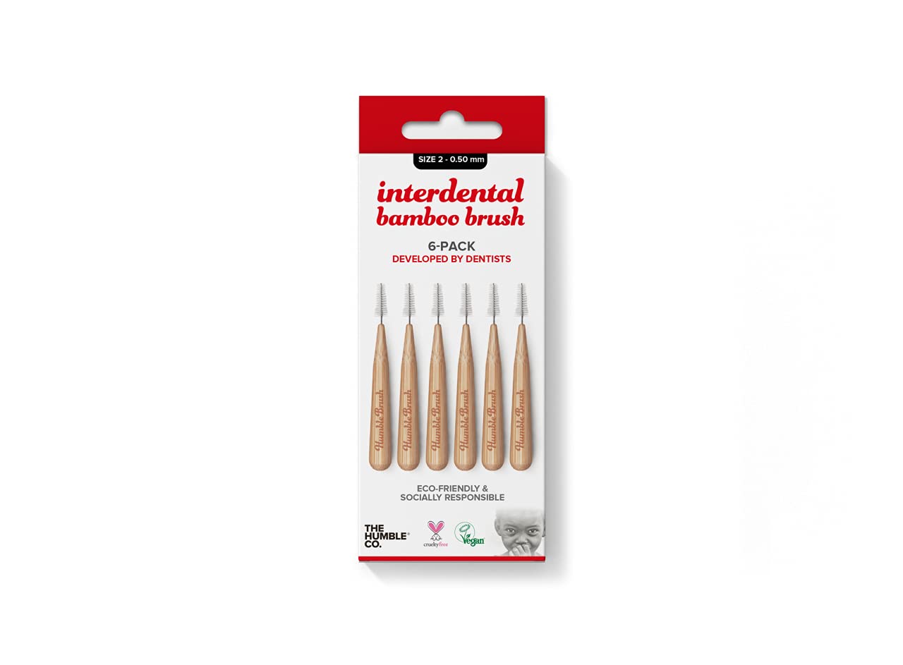 Humble Interdental Brush Bamboo - Brushes - Size 2-0.50 mm - red - Pack of 4 (4 x 6 pcs.)