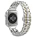 MoKo Band for iWatch Series 1 & 2, Stainless Steel Metal Replacement Smart Watch Strap Bracelet for iWatch 42mm 2015 & 2016 All Models - SILVER & GOLD (Not Fit iWatch 38mm)