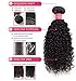 Sedittyhair Brazilian Curly Hair Weave 3 Bundles (16 18 20,300g) Brazilian Virgin Kinky Curly Human Hair Weave 7A 100% Unprocessed Hair Weft Extensions Natural Black Color
