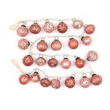 Creative Co-op Pink Embossed Mercury Glass Ornament Garland
