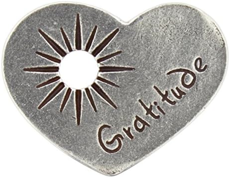 Whitney Howard Designs 1" Sentimental Pewter Heart Pocket Token (Gratitude)