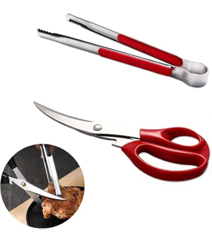 Pince à Ciseaux De Cuisine En Inox - Poignée Confortable - Parfaite Pour Barbecue, Grill, Pain - 3 Tailles (S, M, L)